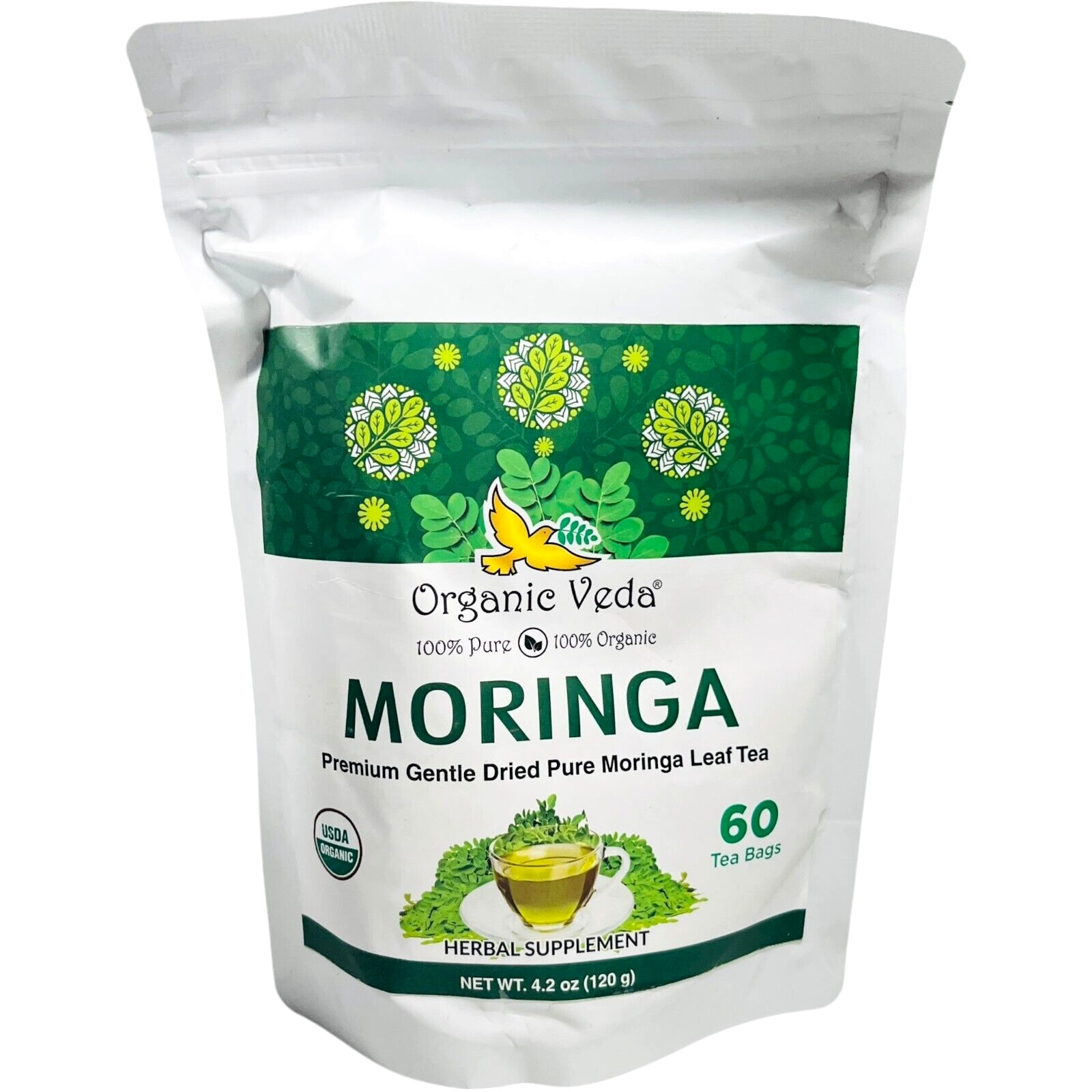 Organic Veda Moringa 60 Tea Bags – Herbal Supplement – EX 03/27