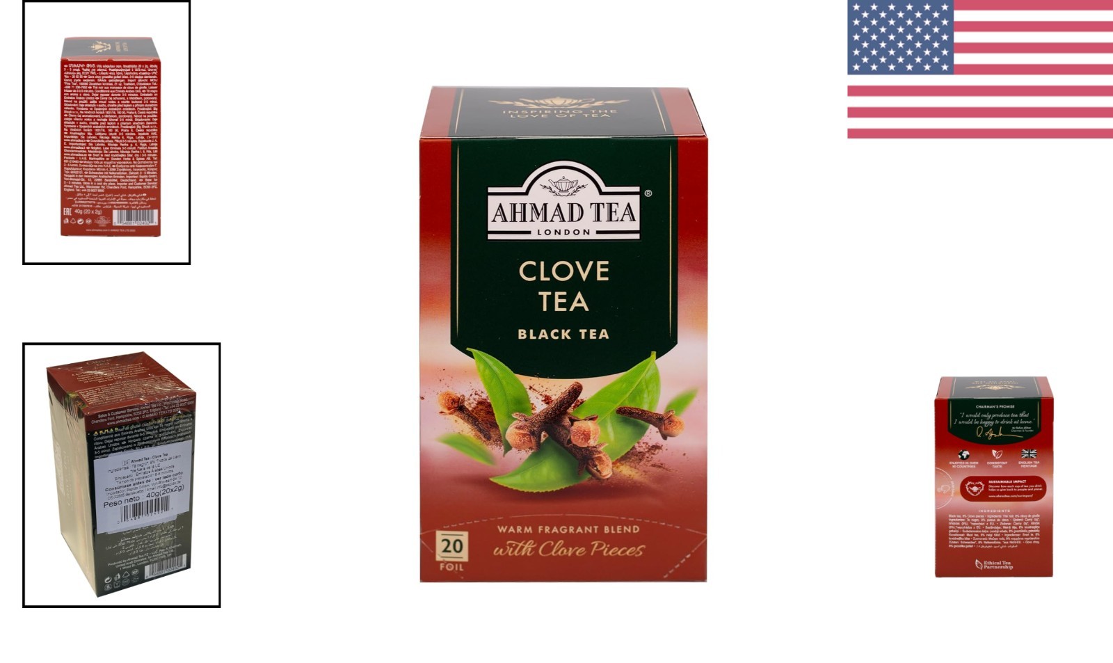 20 Natural Caffeinated Teabags – Black Tea with Clove for Heart & Immunity Boost