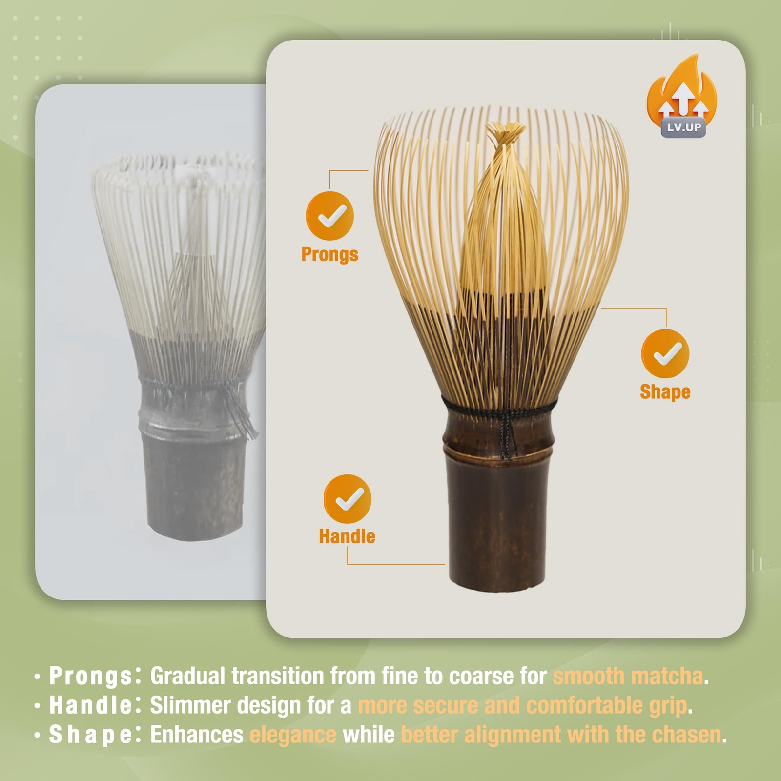 Premium Matcha Whisk, Handcrafted Bamboo Whisk for Matcha Powder, Master Tea …