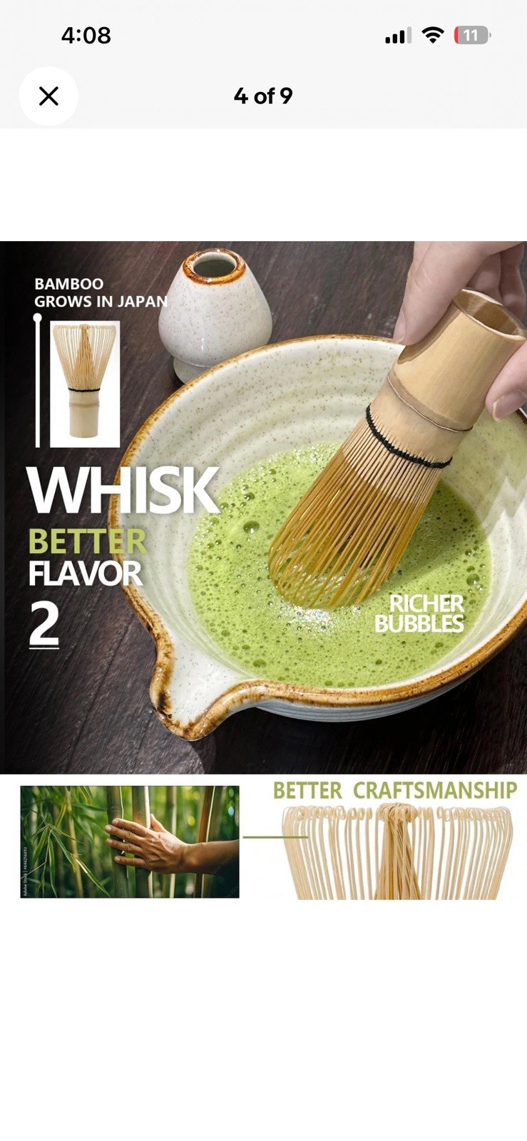 Matcha Whisk Set with Bowl, Bamboo Whisk, Scoop, Sifter, Matcha Whisk Holder