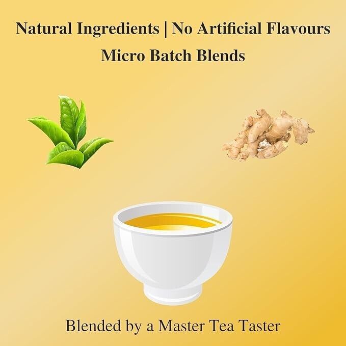 SAN CHA Ginger Green Tea, 25 Pyramid Tea Bags, Real Adrak Chai, Immunity.