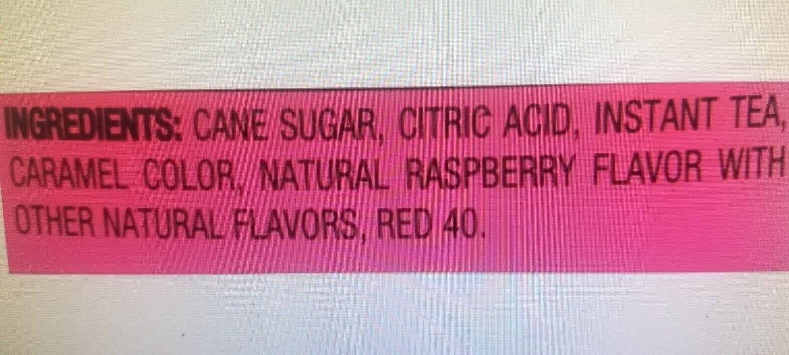 (ONE-82.6 oz) 35 qt 4C RASPBERRY ICED TEA MIX CANISTER WITH SCOOP INSIDE, KOSHER