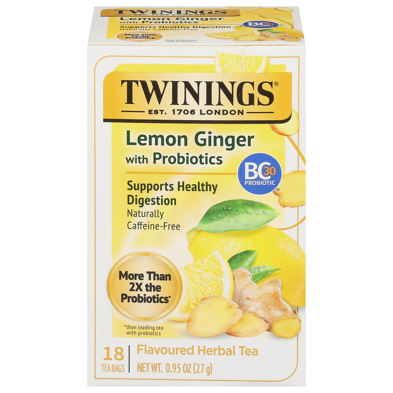 Twinings Herbal Tea 18 Count Probiotic Stomach Soothing Blend Caffeine Free