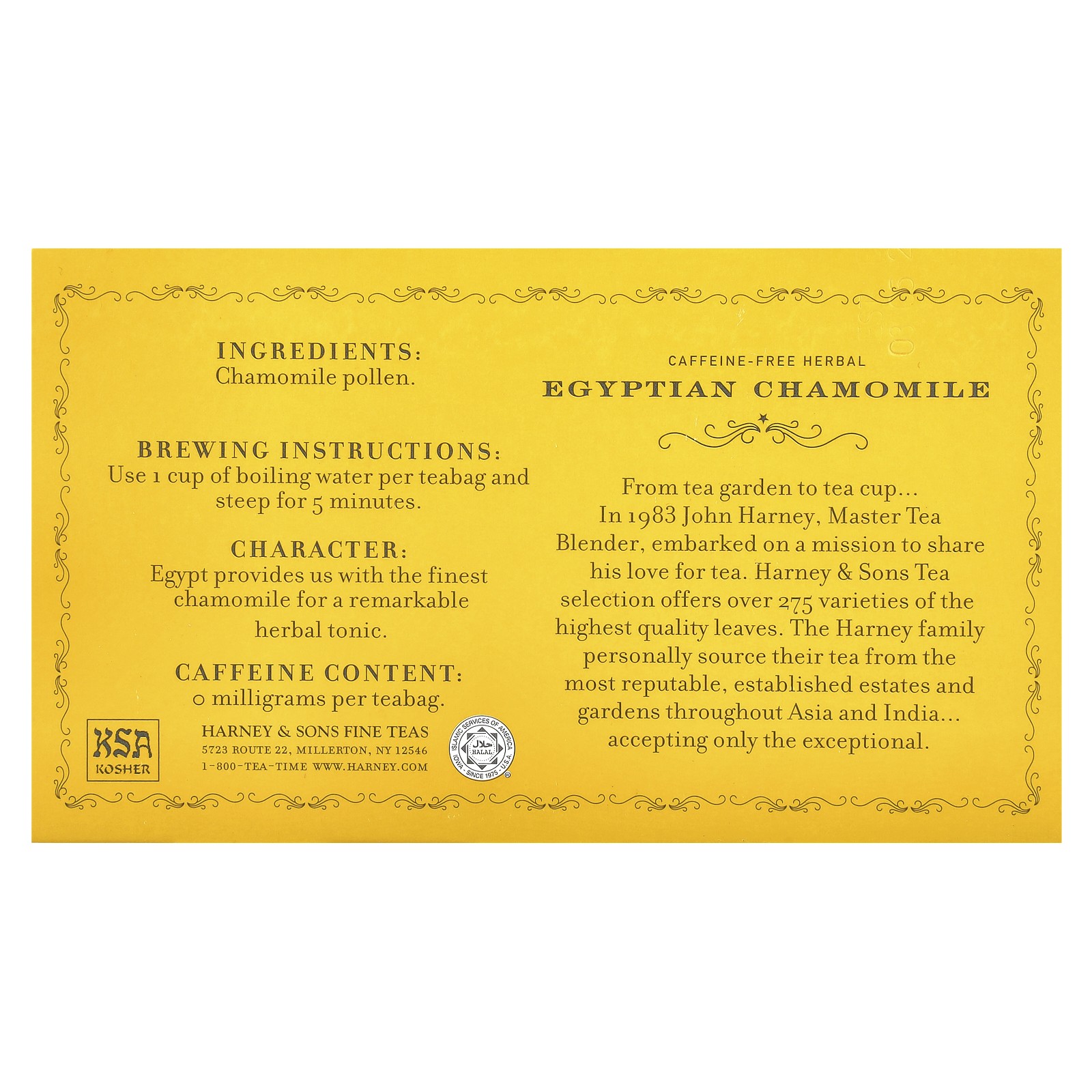 Egyptian Chamomile Herbal Tea, Caffeine-Free, 50 Tea Bags, 0.7 oz (20 g)