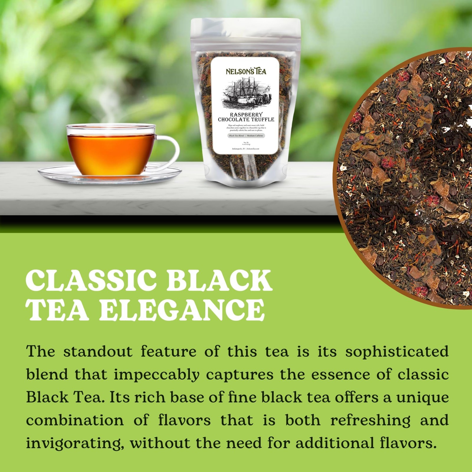 Raspberry Chocolate Truffle Loose Leaf Black Tea – Black Tea Blend with Hibiscus