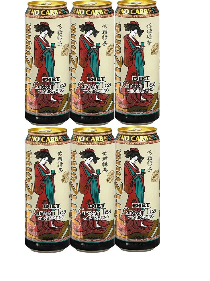 Arizona, diet Green Tea with Ginseng 22 oz ( 6 pack)