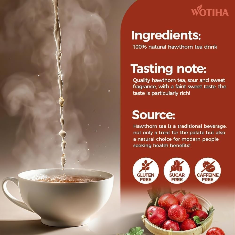 65 Count Premium Hawthorn Berry Tea Bags 100% Natural, Aids Digestion, Rich …