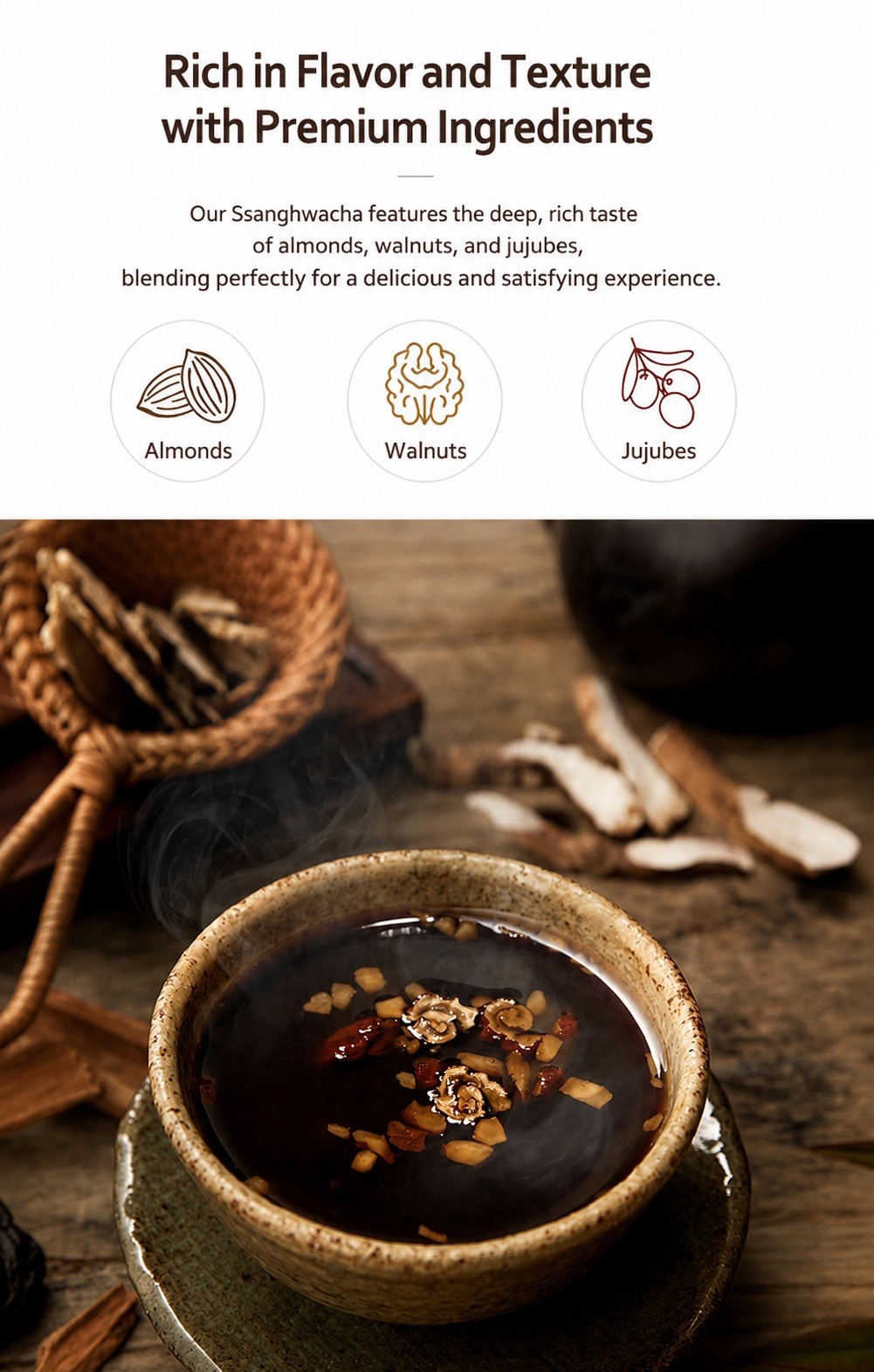 Damtuh Ssanghwa Tea Plus 50 Stics Traditional Korean Wellness Warm Instant Tea