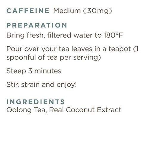 Coconut Pouchong Green Loose Leaf Tea Travel Tin 16 Servings Non GMO