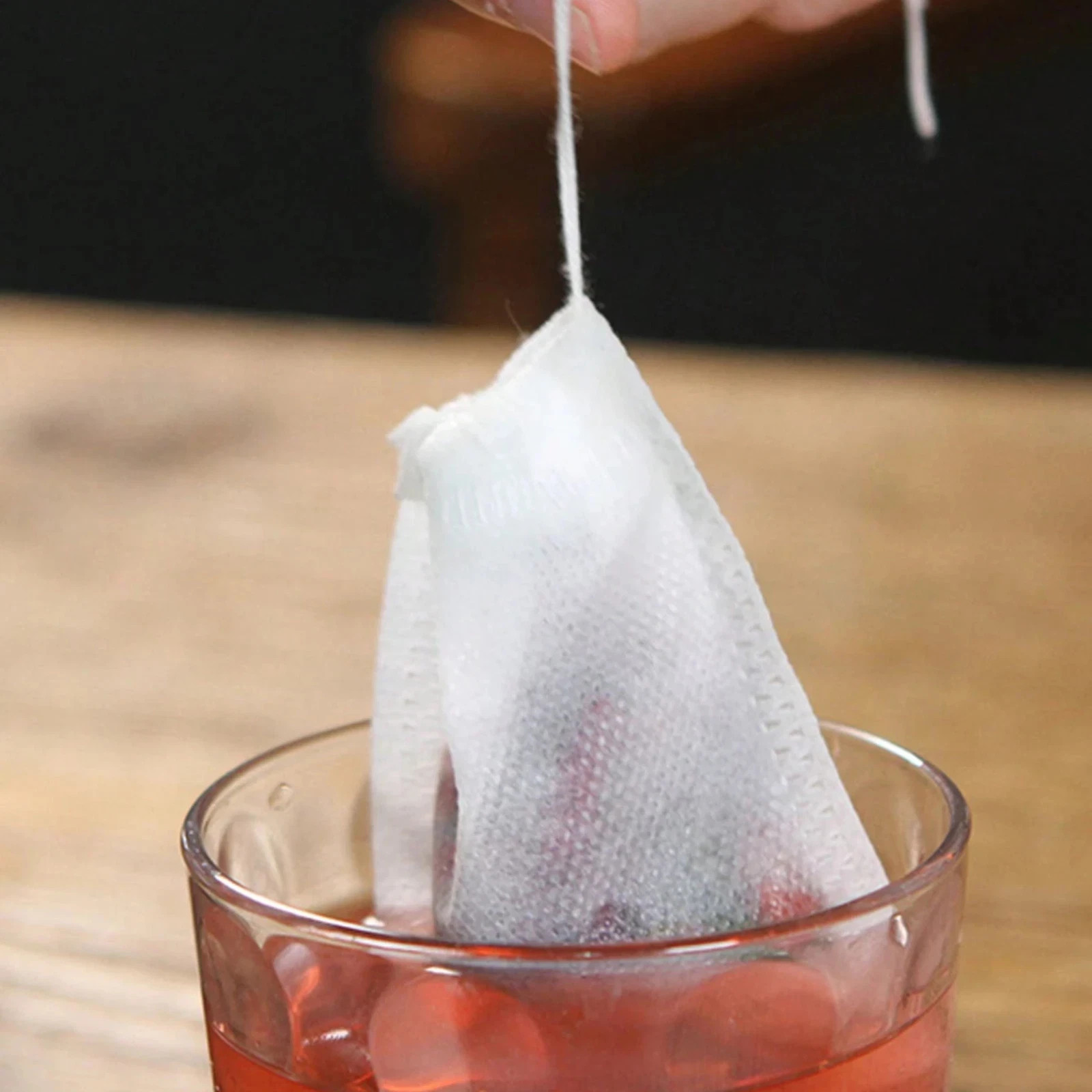 100pcs Disposable Tea Bags Loose Leaf Drawstring Empty Tea Filter Bag Infuser*