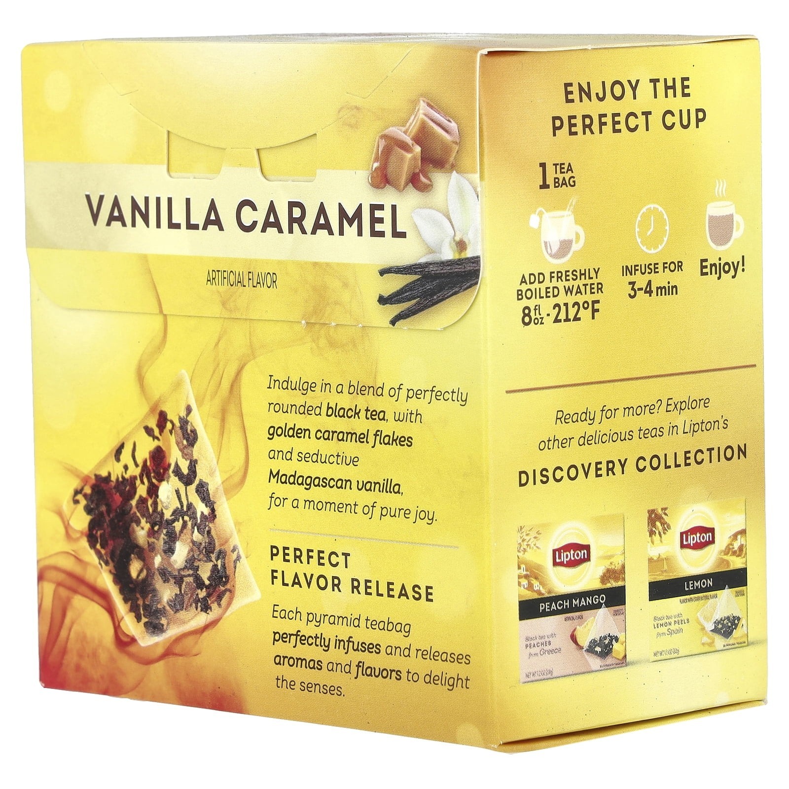 2 Boxes Lipton Vanilla Caramel Black Tea 40 Pyramid Bags BB 10/26