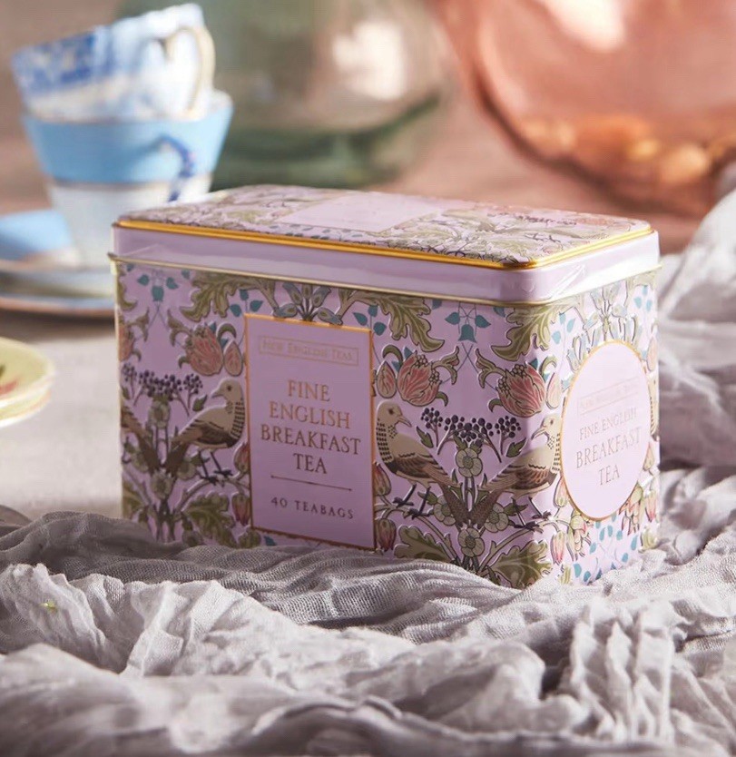 New English Teas Fine English Breakfast Tea Tin | 40 Teabags Song Thrush & Berr…