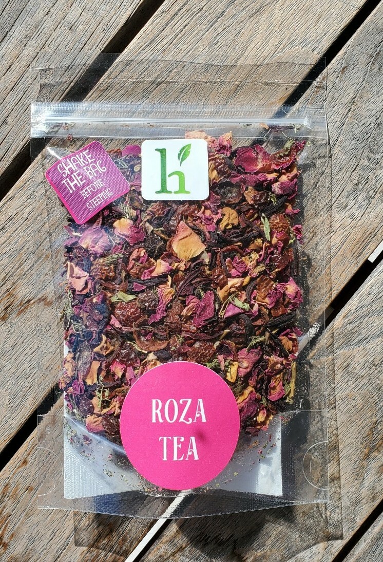 ROZA Fragrant Rose Petal Vitamin C Immune Herbal Loose Leaf Tea Blend 1 oz