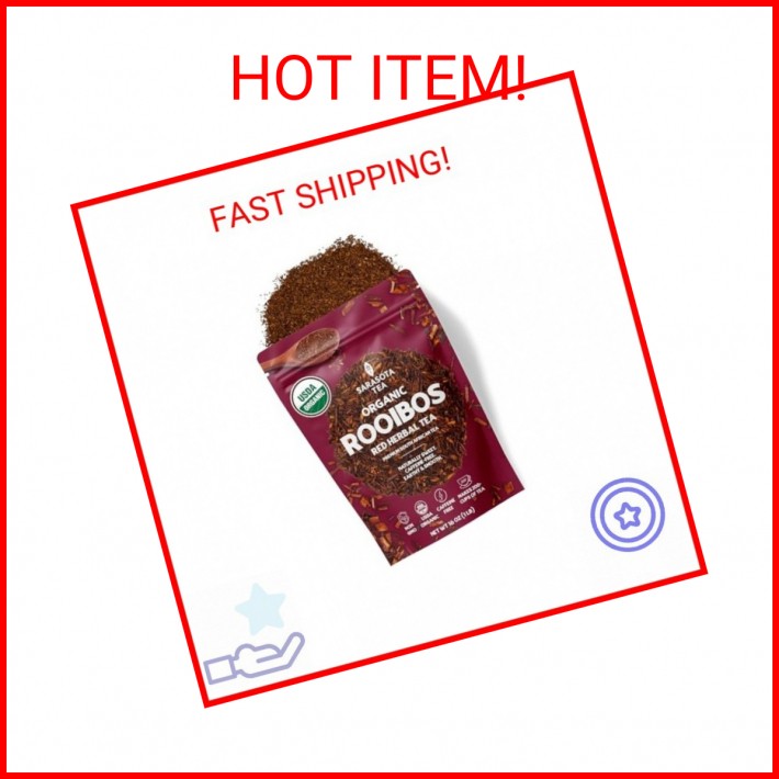 Organic Rooibos Loose Leaf Tea | 100% Pure South African Red Tea | Naturally Caf