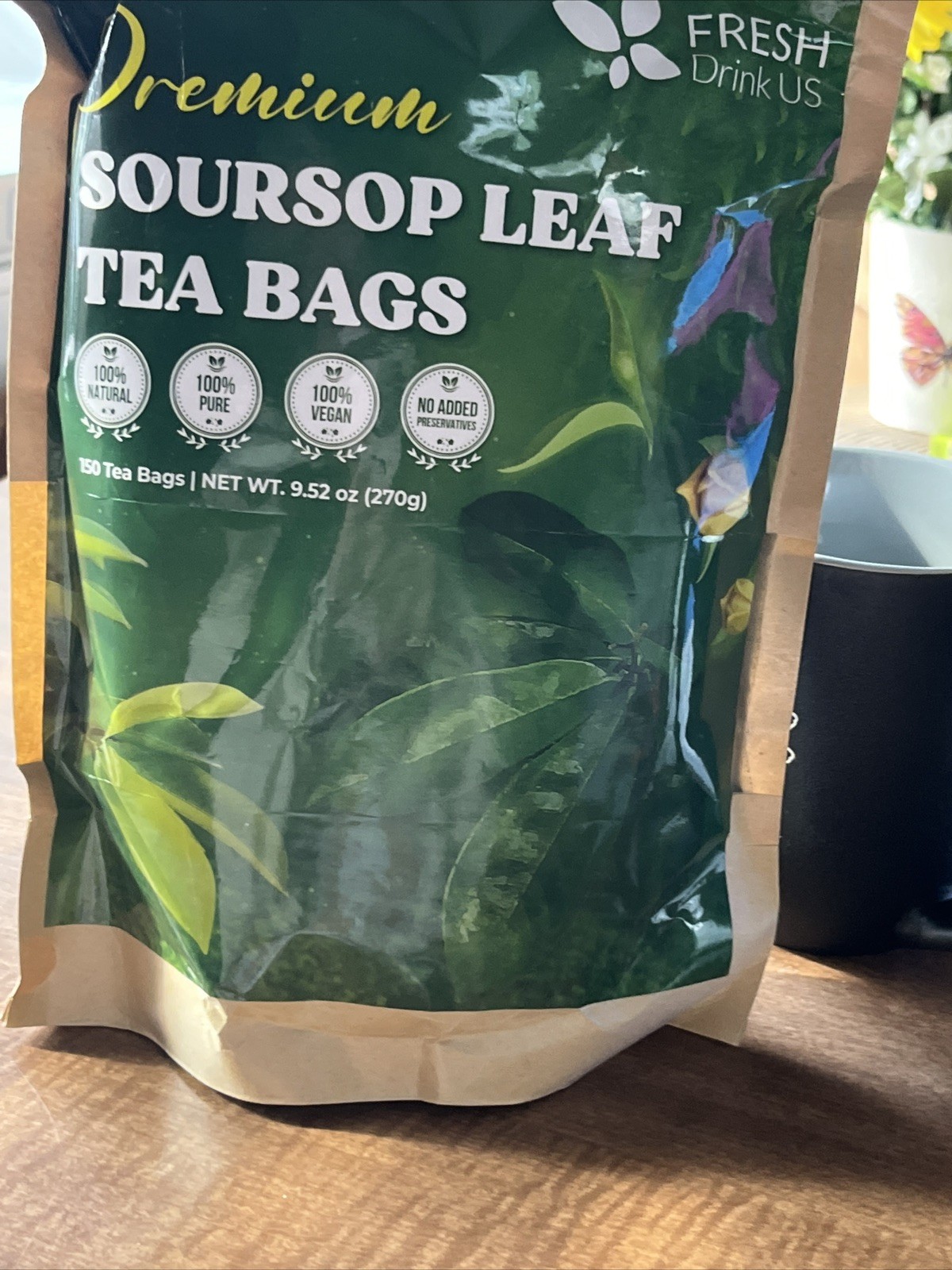 150 Premium Soursop Graviola Leaf Tea Bags – 100% Natural, Caffeine-Free, Gluten