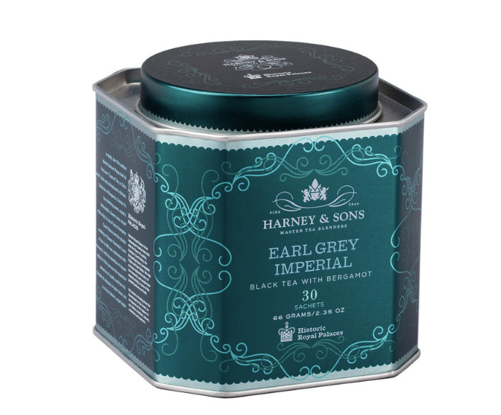 HRP Harney & Sons 30 ct Gift Tin EARL GREY IMPERIAL Black Tea Sachets