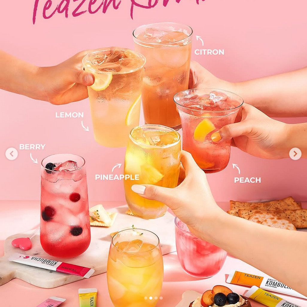 TEAZEN Kombucha Prebiotics Healthy Tea Drink (5 FLAVORS) 5g x 10sticks /20sticks
