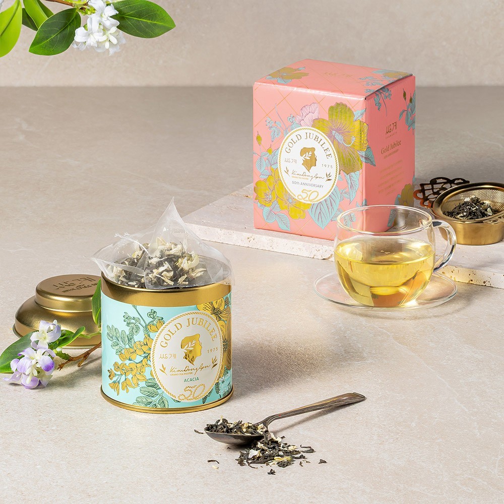 Korean Acacia Jasmine Oolong Tea 10 Pyramid Bags Gold Jubilee Premium