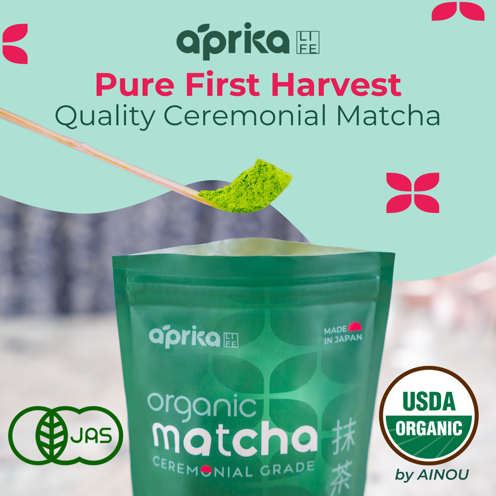 1st Harvest Ceremonial Grade Matcha Green Tea Powder, made in Japan, 100% pure