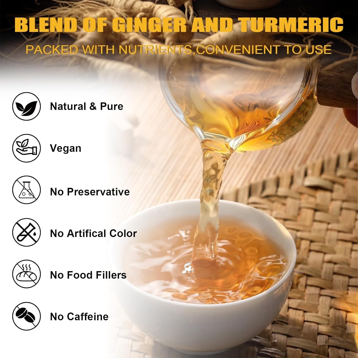Turmeric Ginger Cinnamon Tea 120 Bags Vegan No Sugar Caffeine Gluten Free