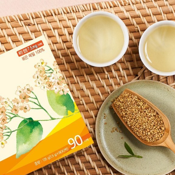 100% Pure Premium Tartary Buckwheat Tea, 90 Tea Bags Dongsuh Made in Korea