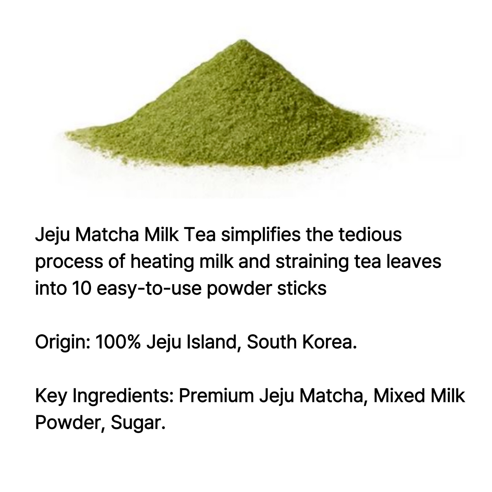 OSULLOC Jeju Matcha Milk Tea Premium Korean Latte 10 Sticks K-Food