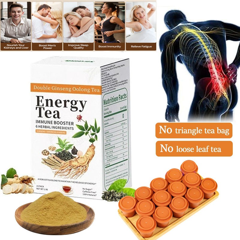 Energy Tea Immune Booster Ginseng Oolong Tea, Kidney Liver Tea For Women & Men