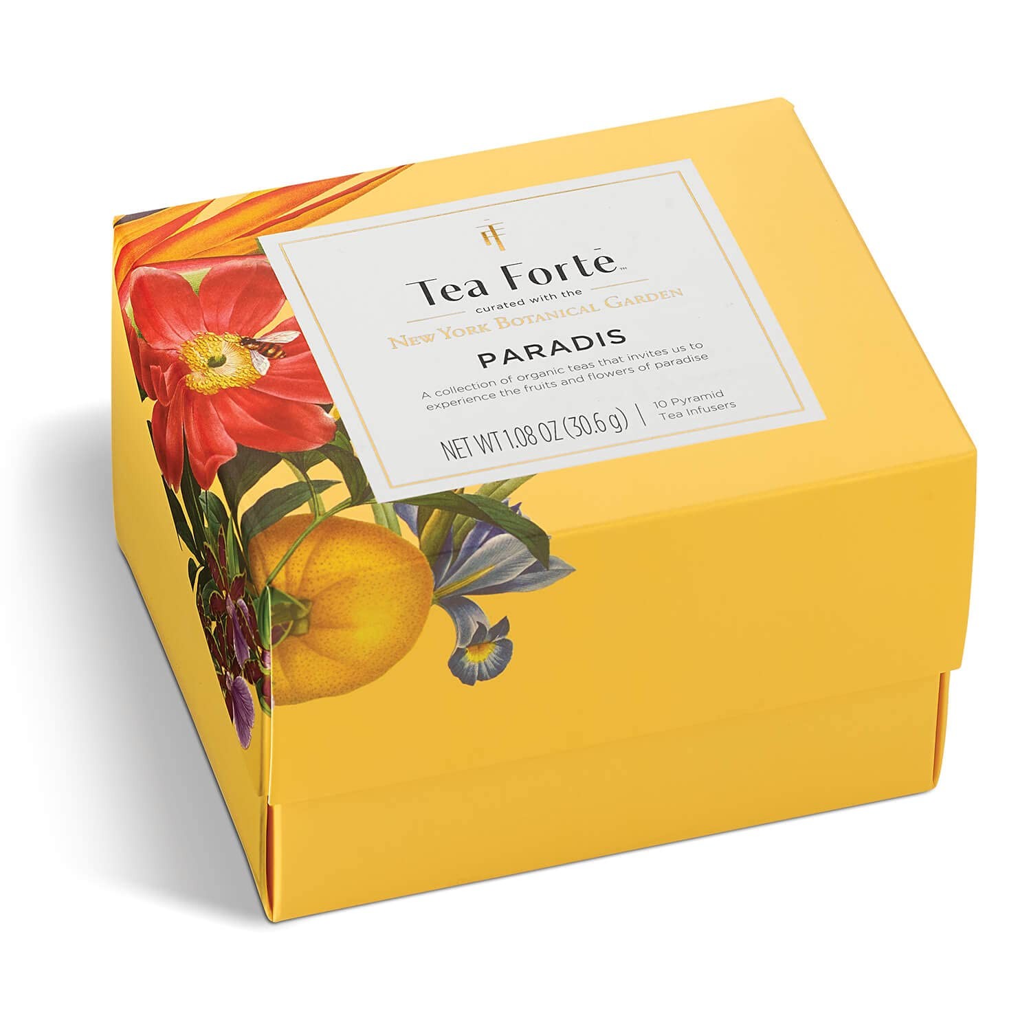 Paradis 3-Piece Premium Tea Gift Set with Mango Yellow Cafe Cup with Lid, Tea…