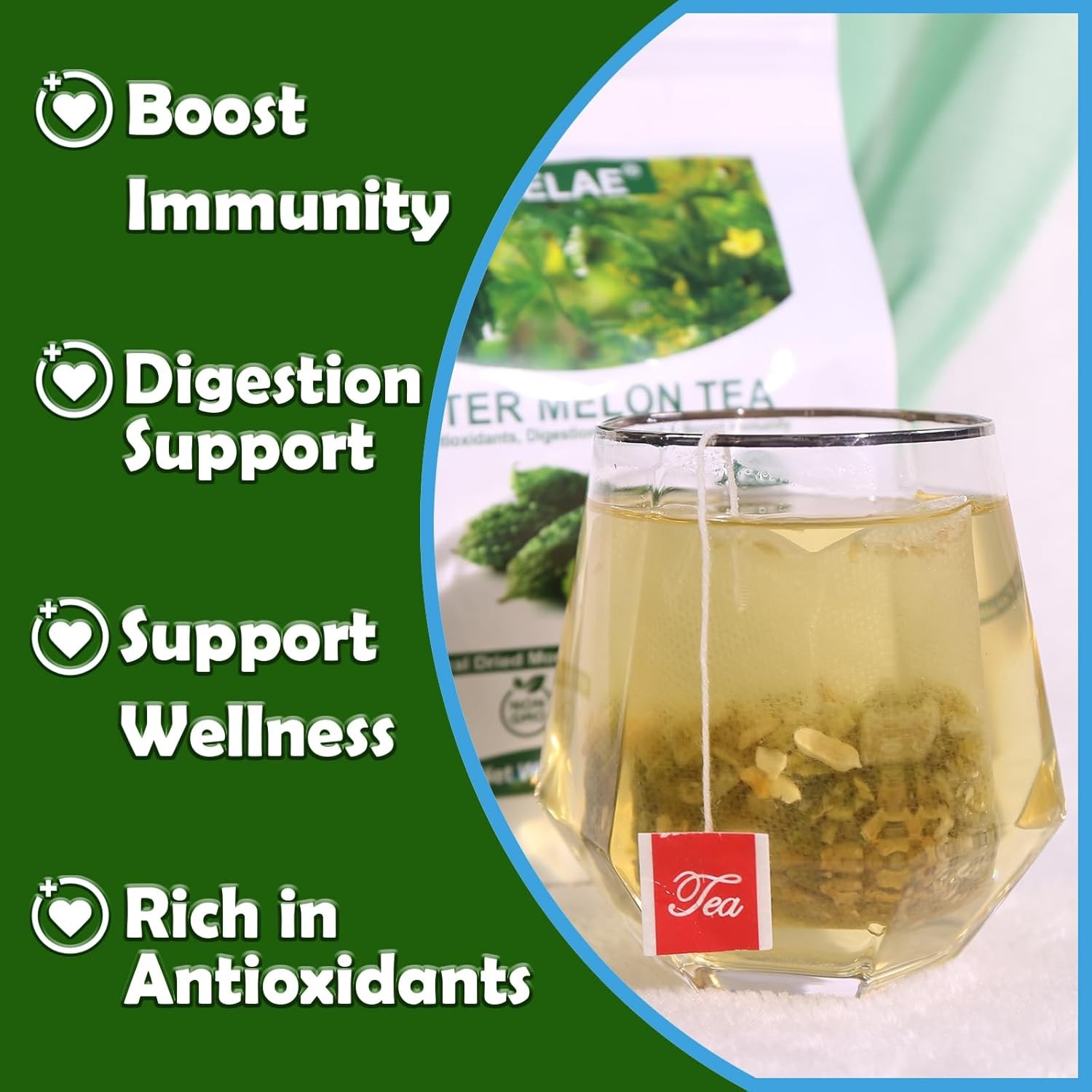 Bitter Melon Tea Bags – 50 Count – 100 Pure Herbal Tea – Caffeine-Free, Non-GMO