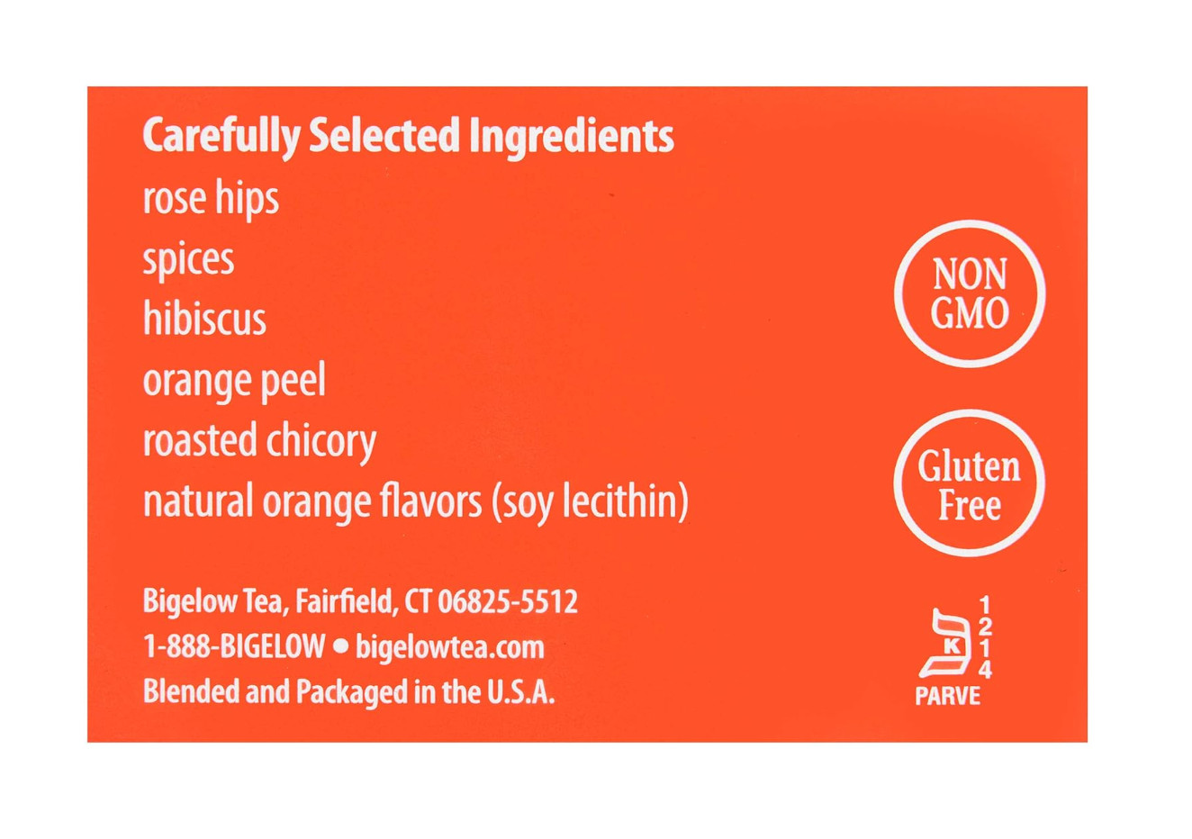 Bigelow Orange & Spice Herbal Tea 28-Count Box (Pack of 1) Caffeine-Free Soothin