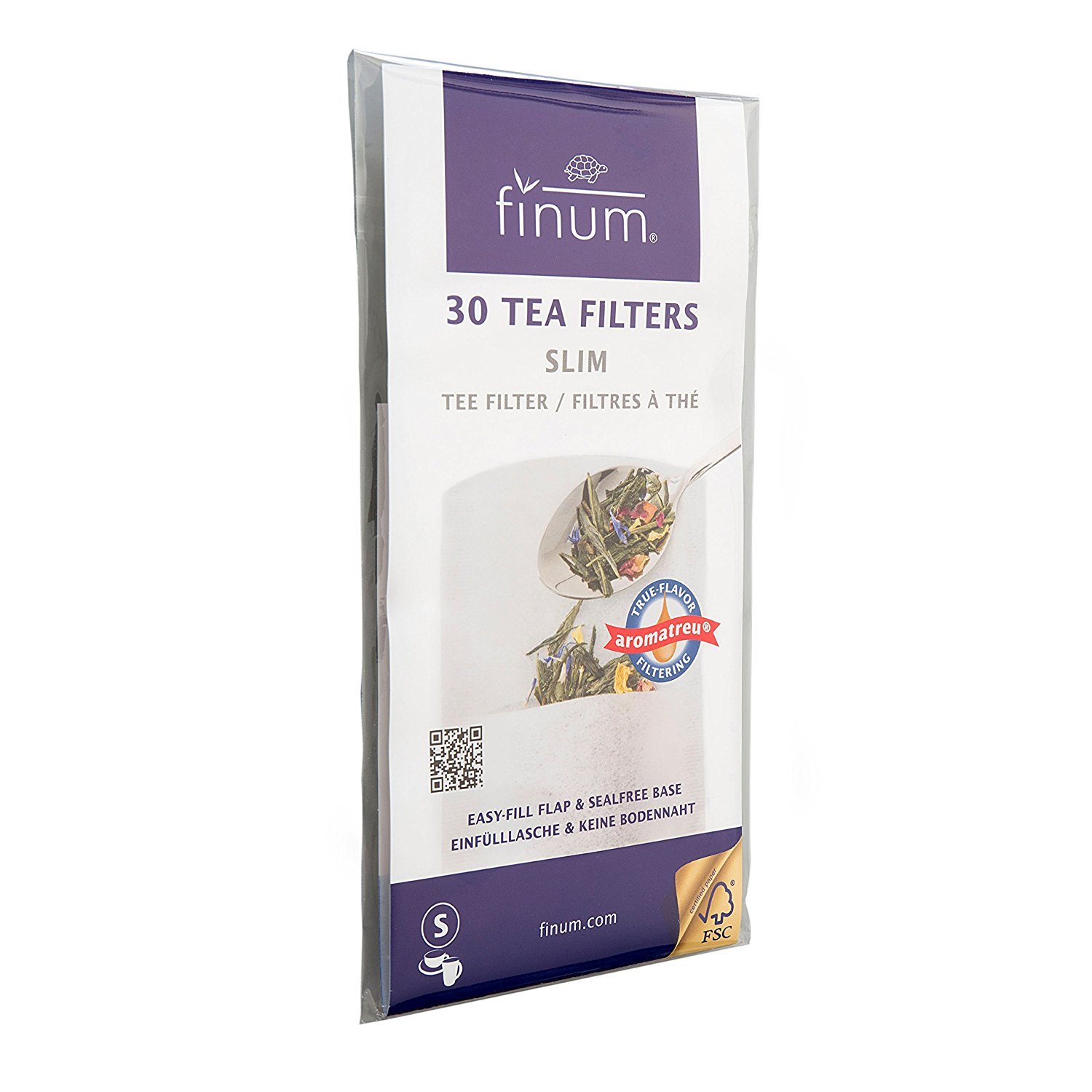 Finum 30 bags Tea Filters Lot Bulk Slim New Disposable Loose Tea Leaves Small