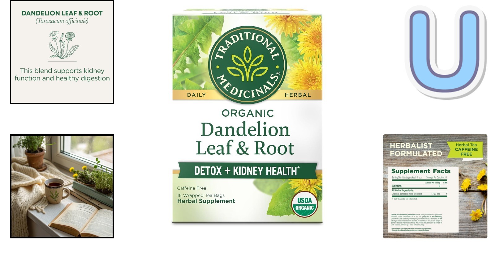 Kosher Dandelion Root Tea – Caffeine-Free Herbal Detox with 16 Compostable Bags