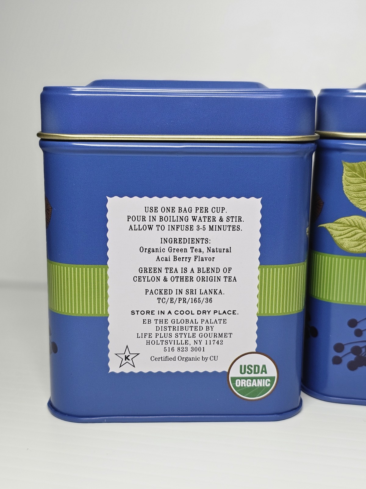 THE SECRET GARDEN 🫖 AÇAÍ BERRY ORGANIC GREEN TEA 100 tea bags (2 tins) EX 10/28