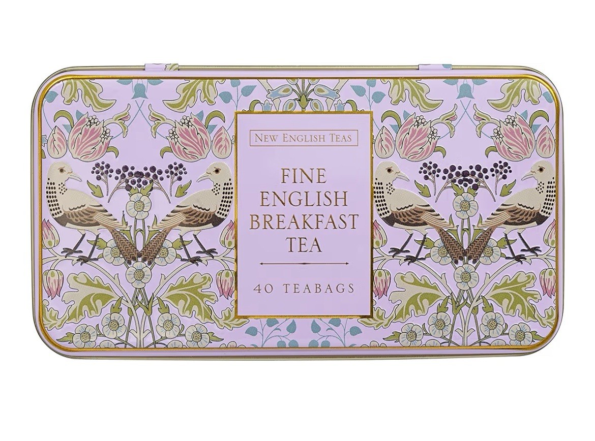 New English Teas Fine English Breakfast Tea Tin | 40 Teabags Song Thrush & Berr…