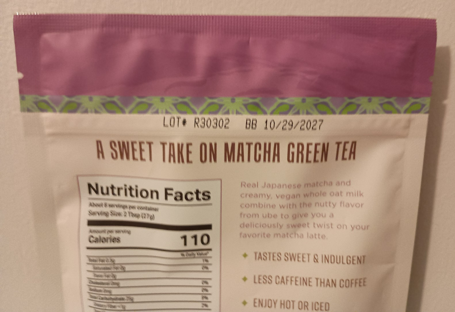 Karma Kitchen UBE Japanese Barista-Style Matcha Latte With Oat Milk Vegan 7.5oz