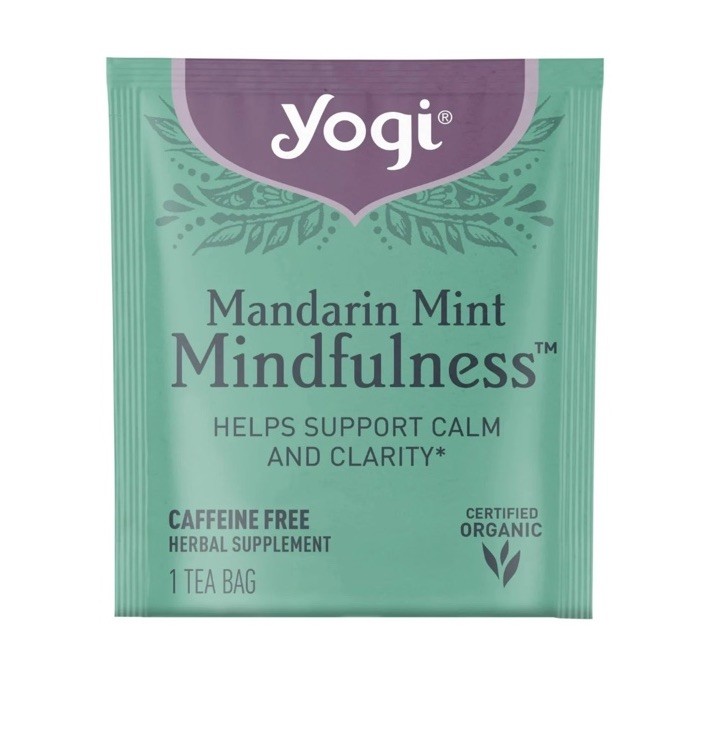 Yogi Tea Mandarin Mint Mindfulness Herbal Supplement Calm Clarity Organic Orange