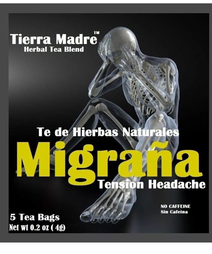 Tierra Madre,Natural Herbal Tea Blend,Te Migraña,Migraine,Headache 2 pack