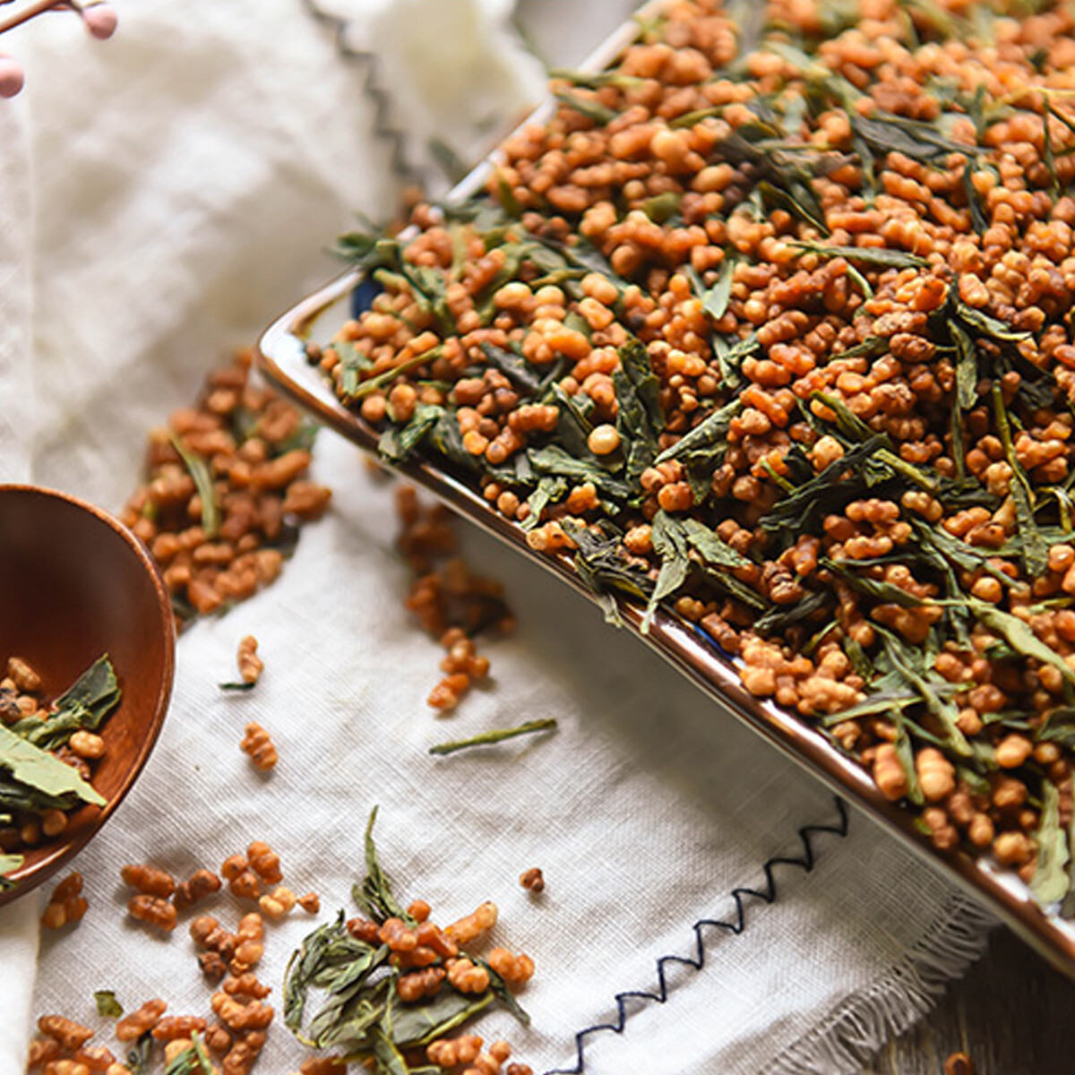 Premium Genmaicha Brown Rice Green Tea Natural Herbal for Beauty Health