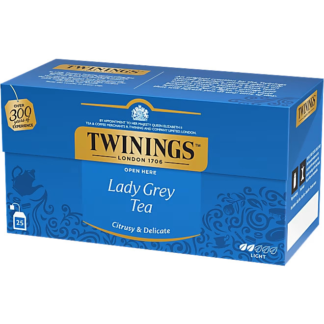 Twinings Lady Grey Black Tea 25 Bags Swedish Edition Citrus Tea