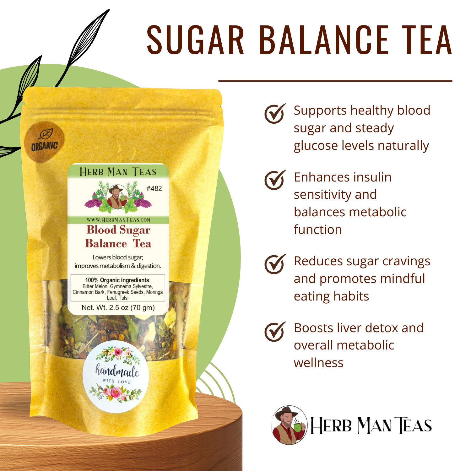 Blood Sugar Balance Tea controls Blood Sugar used clinically by herbal master