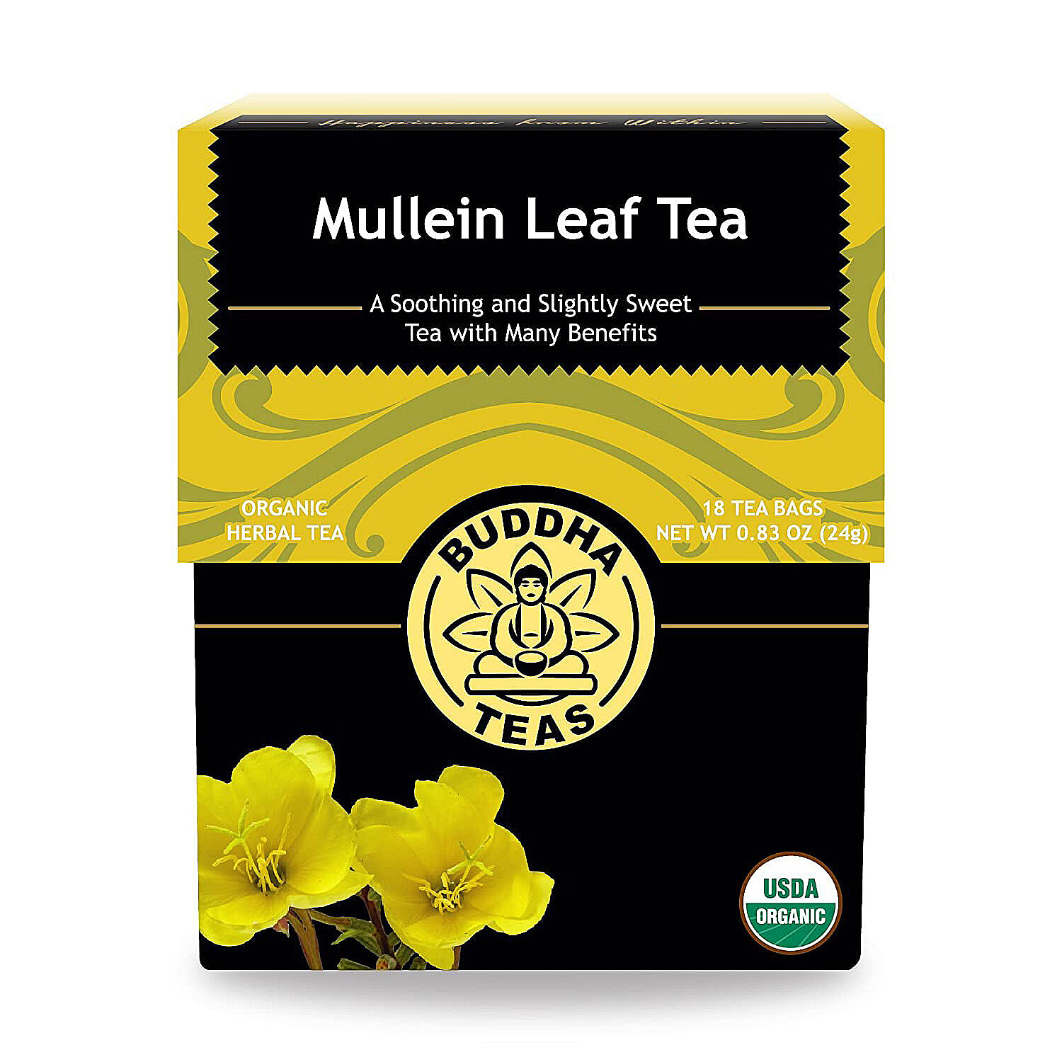 Buddha Tea Organic Mullein Leaf Infusion Tea, 18 Tea Bags