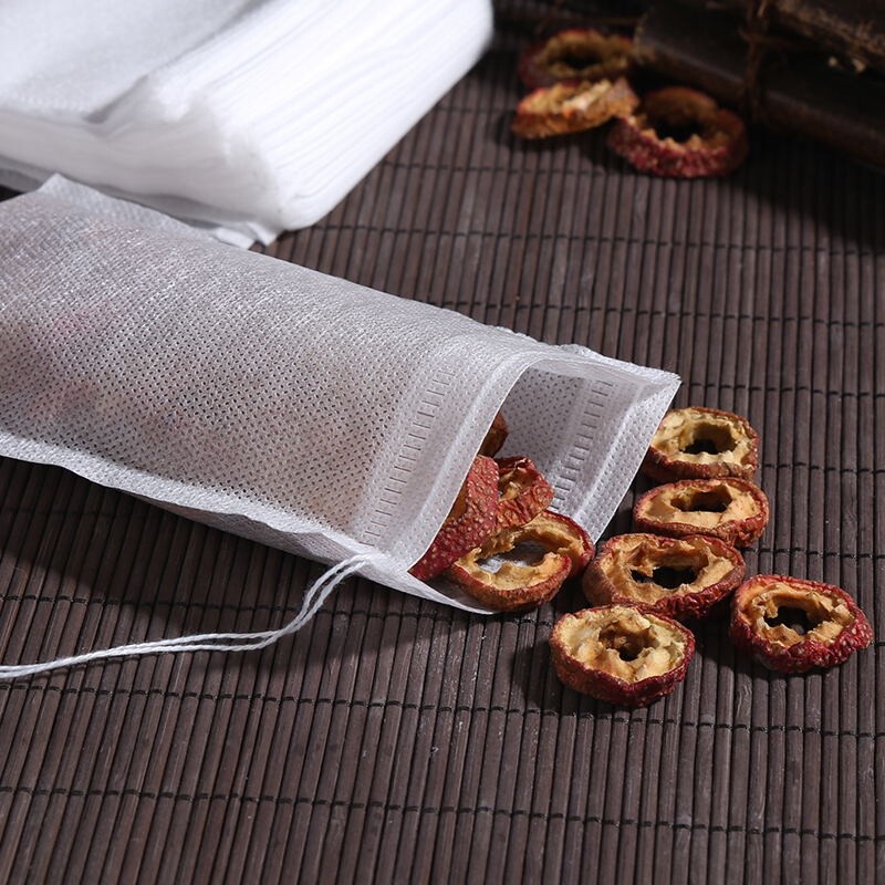 100Pcs Food Grade Tea Bags w/Heat Seal String, Non-Woven Disposable Filters for
