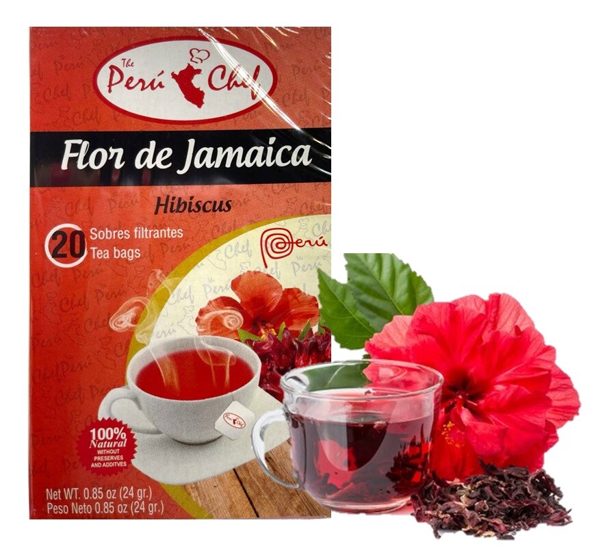 Peru Hibiscus Tea/Sorrel Te Flor de Jamaica Natural Antioxidant (40Tea Bags)