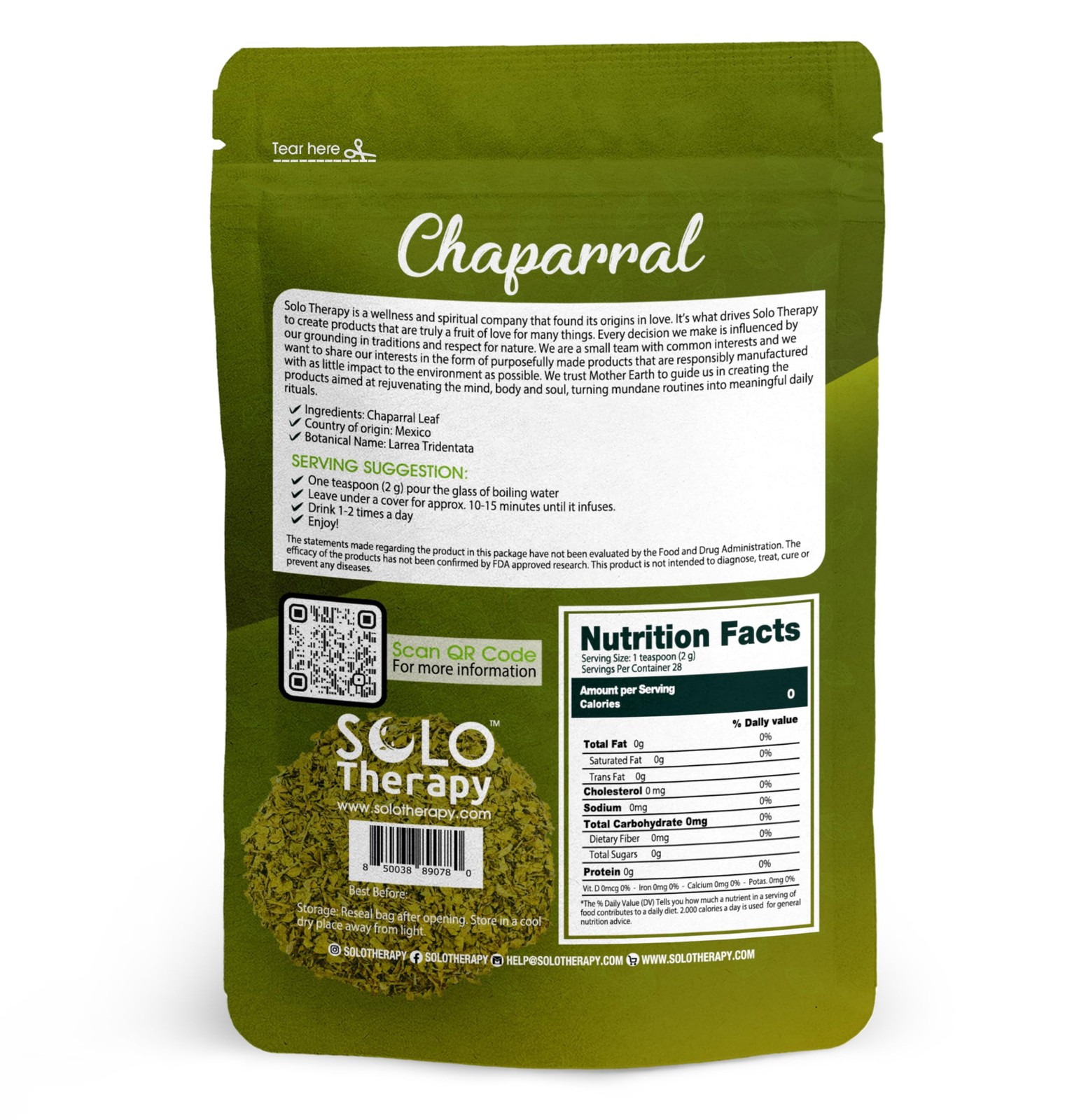 Chaparral Herb Cut and Sifted – 56 grams – Gobernadora Hierba – Creosote Bush…