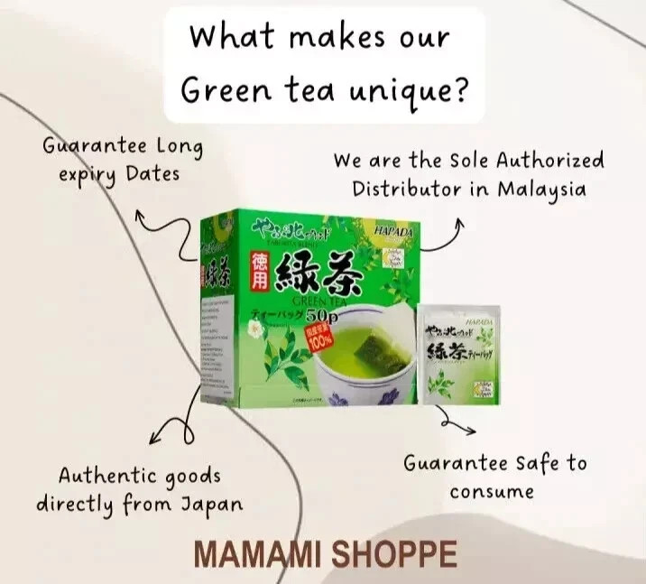 Harada Japan Green Tea 50 Tea Bags Free Shipping World Wide