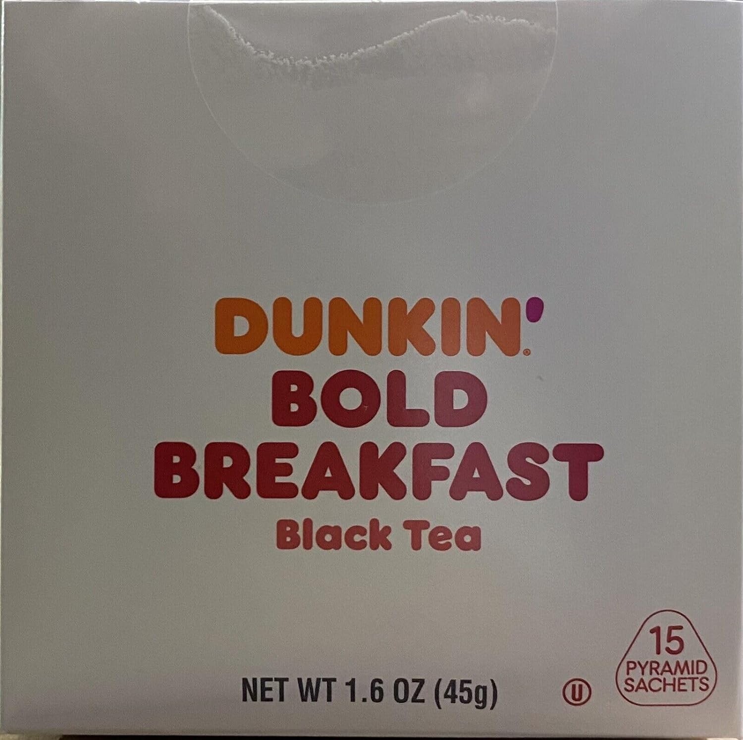 Dunkin Donuts Pyramid Sachet Tea Bold Breakfast 90 Tea Bags -6 Packs of 15 Bags