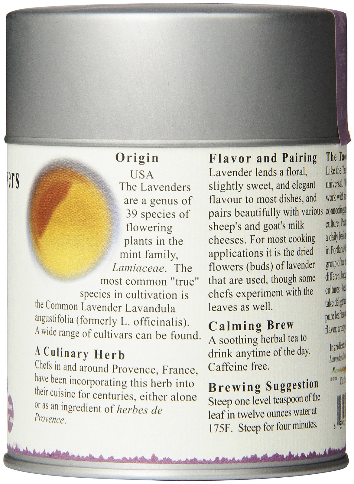 Lavender Herbal Tea, Loose Leaf, 2.0 Ounce Tin Packaging May Vary