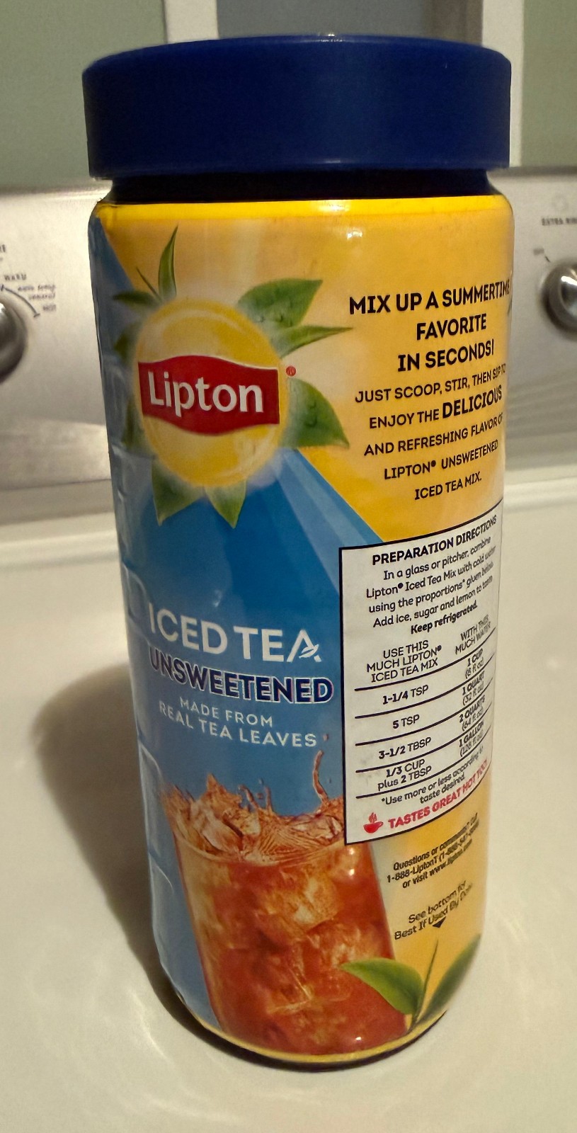 Lipton ☀️Unsweetened Instant Iced Tea Mix Makes 30 quarts Discontinued 0cal