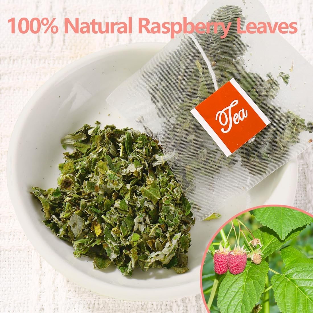 100% Natural Red Raspberry Leaf Tea Bags – Supports Pregnancy & Menstrual Health
