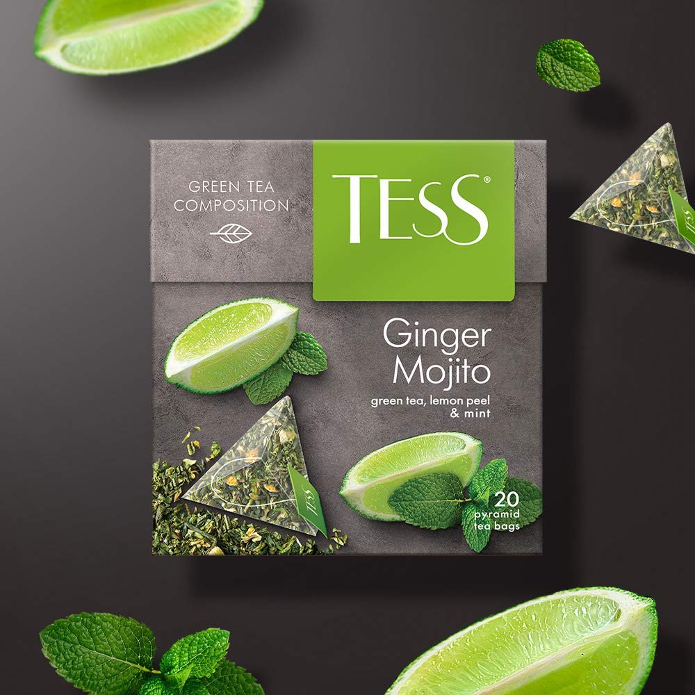 Tess Ginger Mojito Green Tea Composition 20 Count (Pack of 1)